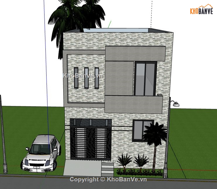 Nhà phố 2 tầng,model su nhà phố 2 tầng,sketchup nhà phố 2 tầng,nhà phố 2 tầng model su
