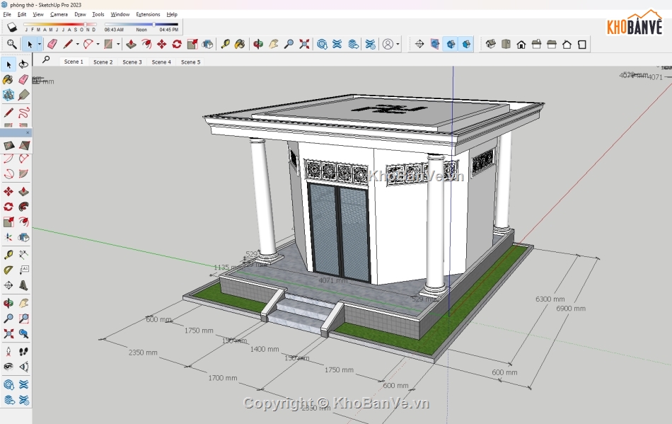 Phòng thờ Sketchup,đền thờ,Sketchup đền,cổng đền thờ