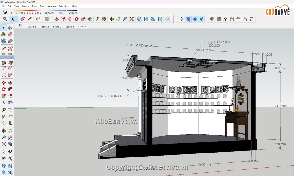 Phòng thờ Sketchup,đền thờ,Sketchup đền,cổng đền thờ