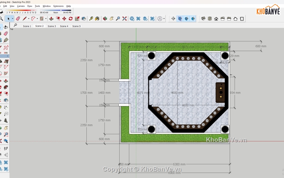 Phòng thờ Sketchup,đền thờ,Sketchup đền,cổng đền thờ