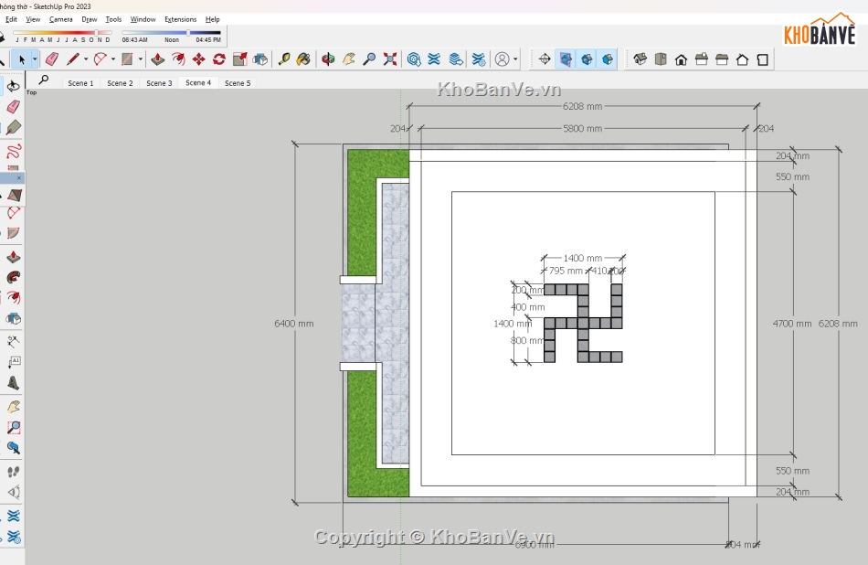 Phòng thờ Sketchup,đền thờ,Sketchup đền,cổng đền thờ