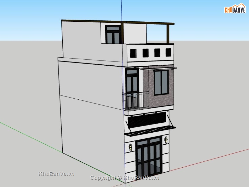 Nhà phố 3 tầng,Model su nhà phố 3 tầng,nhà phố