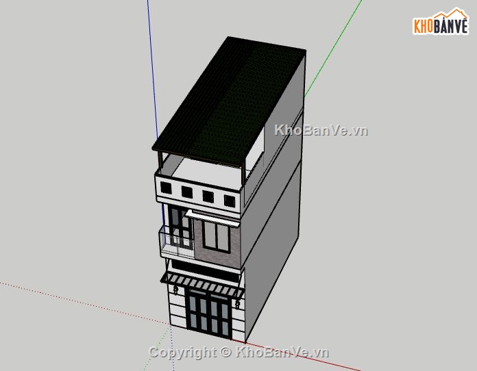 Nhà phố 3 tầng,Model su nhà phố 3 tầng,nhà phố