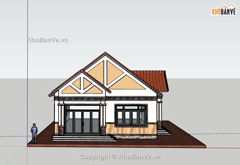 Biệt thự 1 tầng,model su biệt thự 1 tầng,biệt thự 1 tầng file su