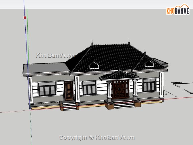 biệt thự 1 tầng,Model su biệt thự 1 tầng,biệt thự 1 tầng file su