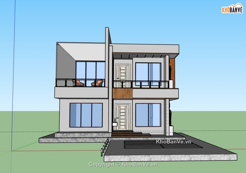 Biệt thự 2 tầng,model su biệt thự 2 tầng,biệt thự 2 tầng file su