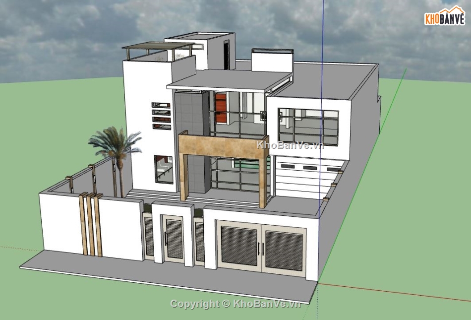 biệt thự 2 tầng,sketchup biệt thự 2 tầng,file su biệt thự 2 tầng