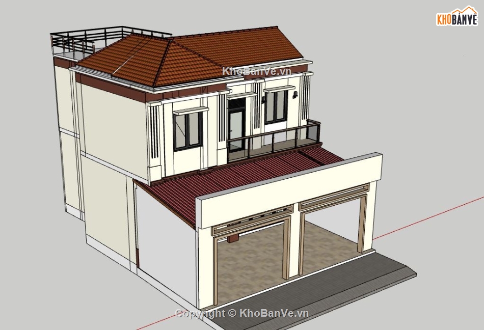 Biệt thự 2 tầng,Model su biệt thự 2 tầng,biệt thự 2 tầng file su