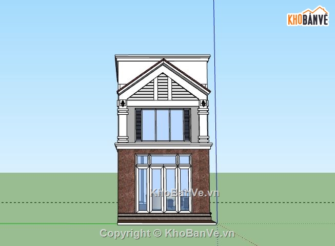 Nhà phố 2 tầng,model su nhà phố 2 tầng,sketchup nhà phố 2 tầng