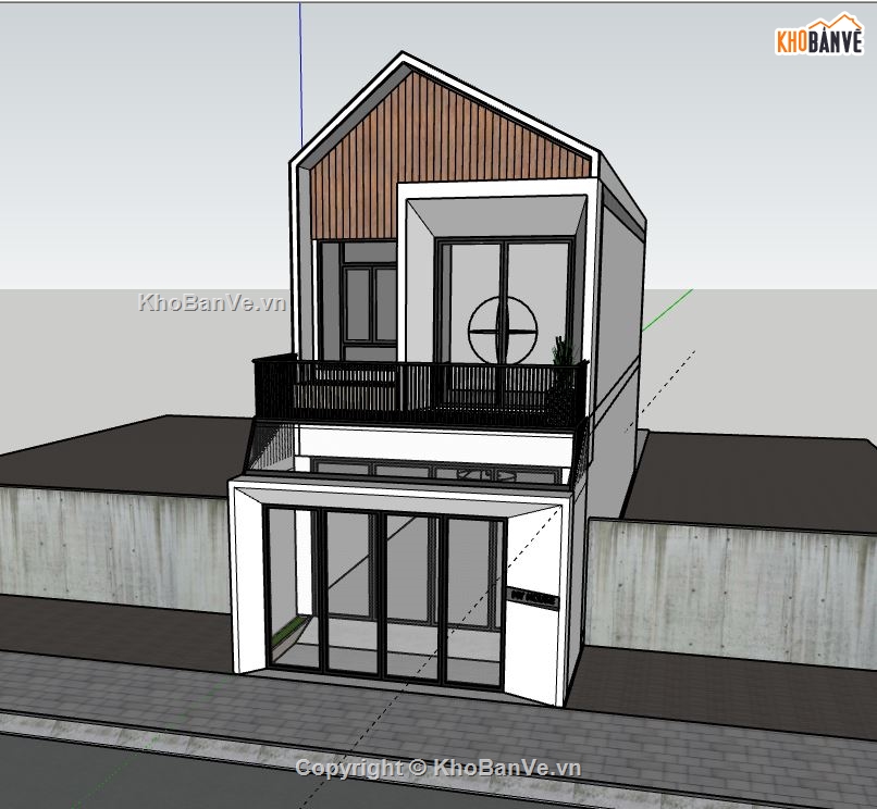 Nhà phố 2 tầng,model su nhà phố 2 tầng,file sketchup nhà phố 2 tầng