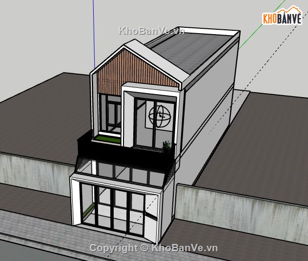 Nhà phố 2 tầng,model su nhà phố 2 tầng,file sketchup nhà phố 2 tầng