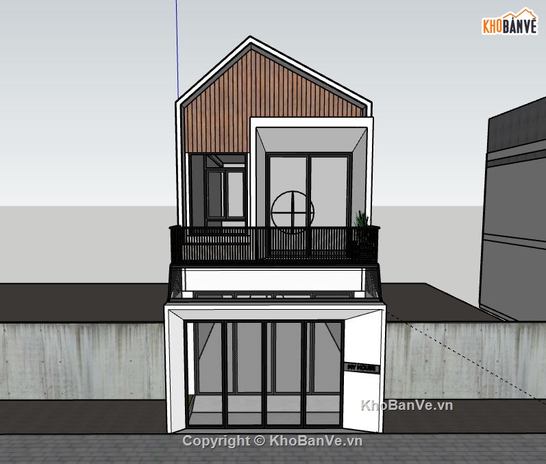 Nhà phố 2 tầng,model su nhà phố 2 tầng,file sketchup nhà phố 2 tầng