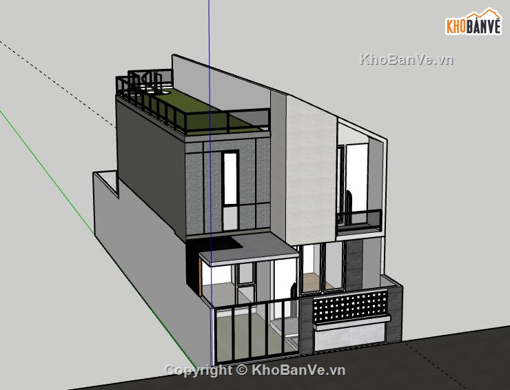 Nhà phố 2 tầng,model su nhà phố 2 tầng,file sketchup nhà phố 2 tầng,nhà phố 2 tầng sketchup,file su nhà phố 2 tầng