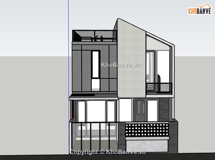 Nhà phố 2 tầng,model su nhà phố 2 tầng,file sketchup nhà phố 2 tầng,nhà phố 2 tầng sketchup,file su nhà phố 2 tầng
