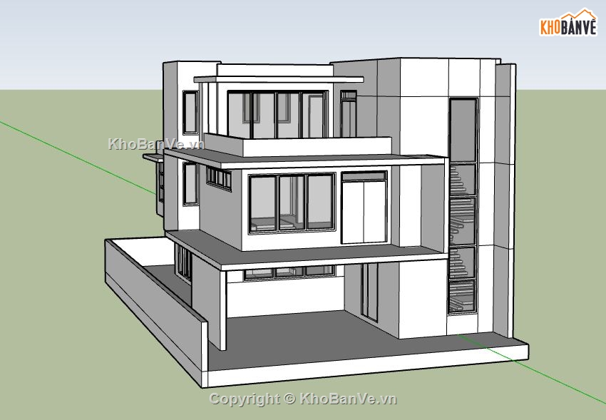 Nhà phố 3 tầng,sketchup nhà phố 3 tầng,nhà phố 3 tầng model su,file su nhà phố 3 tầng