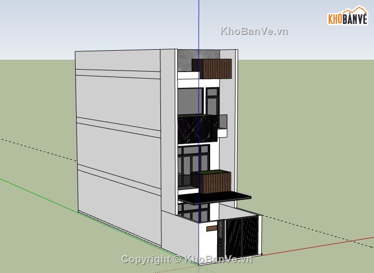 Nhà phố 3 tầng,Model su nhà phố,nhà phố