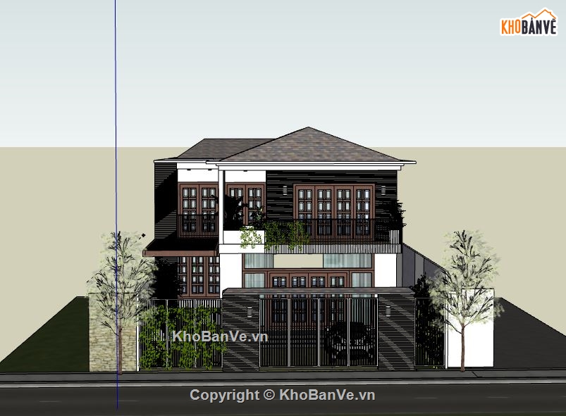 Biệt thự 2 tầng,Model su biệt thự 2 tầng,file su biệt thự 2 tầng