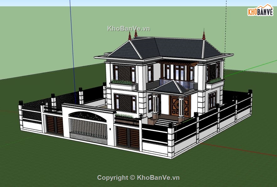 Biệt thự 2 tầng,model su biệt thự 2 tầng,file su biệt thự 2 tầng