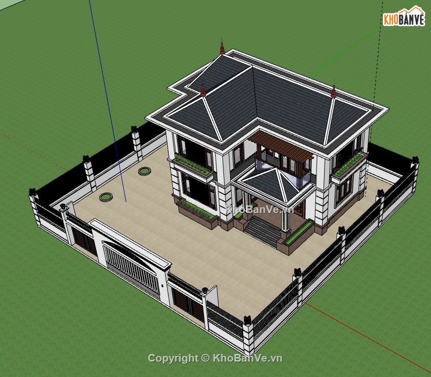 Biệt thự 2 tầng,model su biệt thự 2 tầng,file su biệt thự 2 tầng