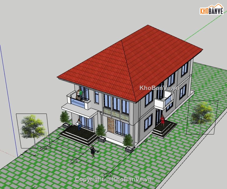 Biệt thự 2 tầng,model su biệt thự 2 tầng,biệt thự 2 tầng file su