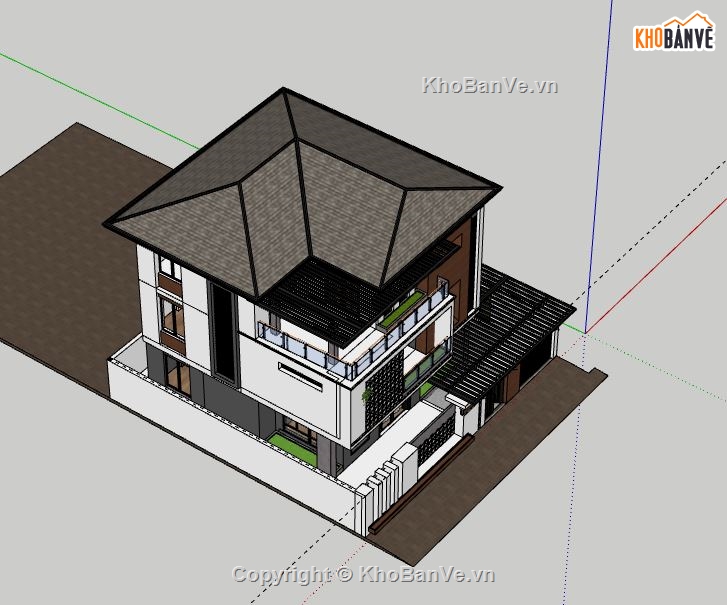 Biệt thự 3 tầng,Model su biệt thự 3 tầng,file su biệt thự 3 tầng