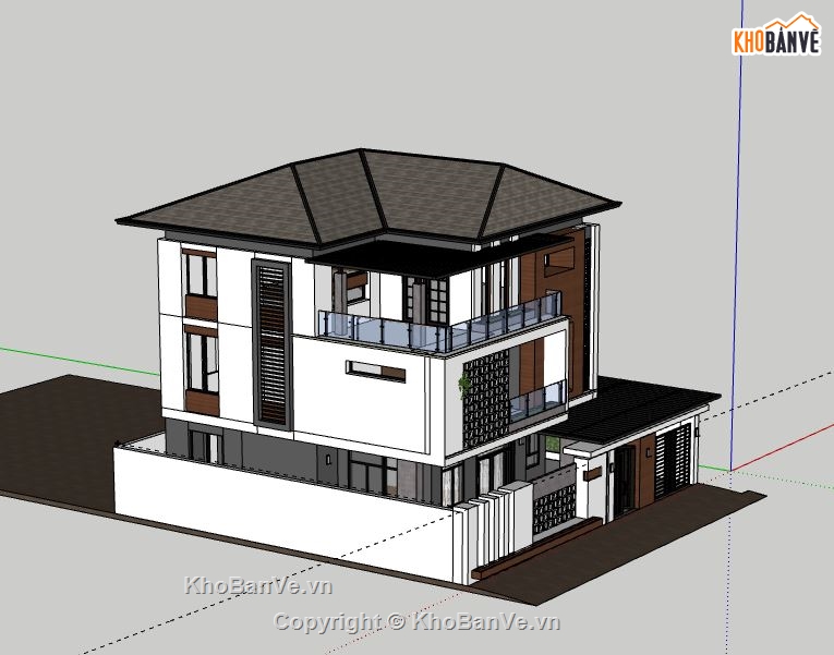 Biệt thự 3 tầng,Model su biệt thự 3 tầng,file su biệt thự 3 tầng