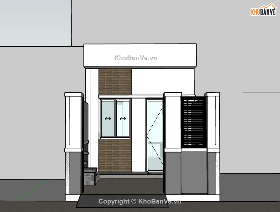 nhà cấp 4,model su nhà cấp 4,sketchup nhà cấp 4