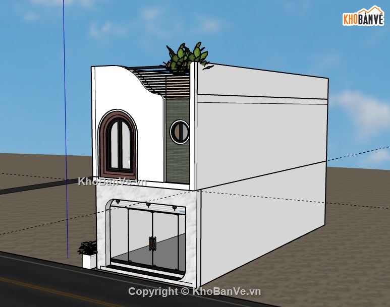 Nhà phố 2 tầng,Model su nhà phố 2 tầng,sketchup nhà phố 2 tầng