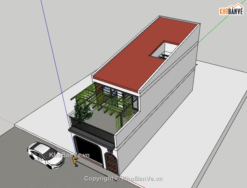 Nhà phố 2 tầng,Model su nhà phố 2 tầng,file su nhà phố 2 tầng