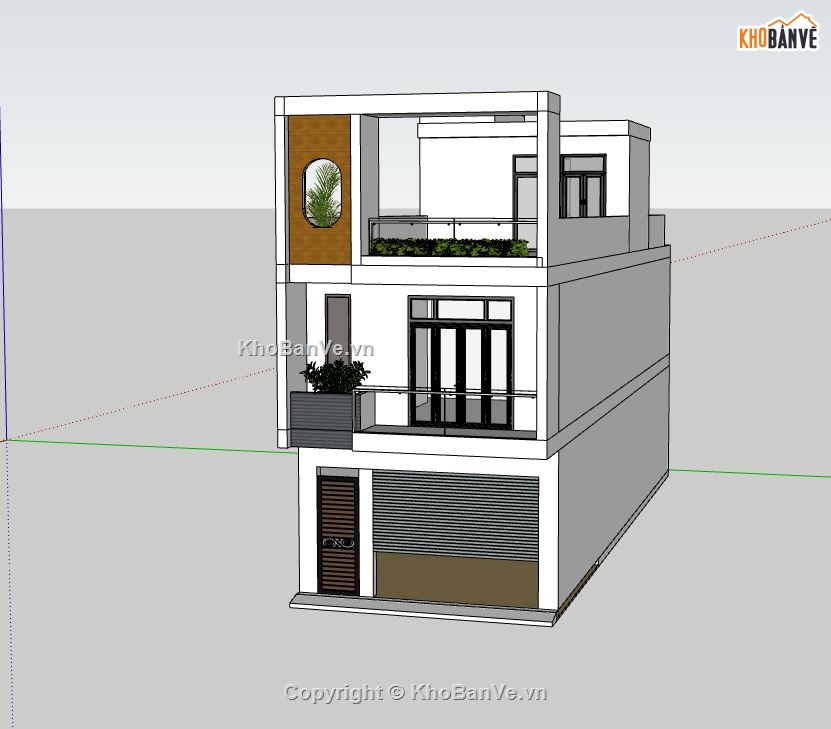 nhà phố 2 tầng,sketchup nhà phố 2 tầng,model su nhà phố 2 tầng