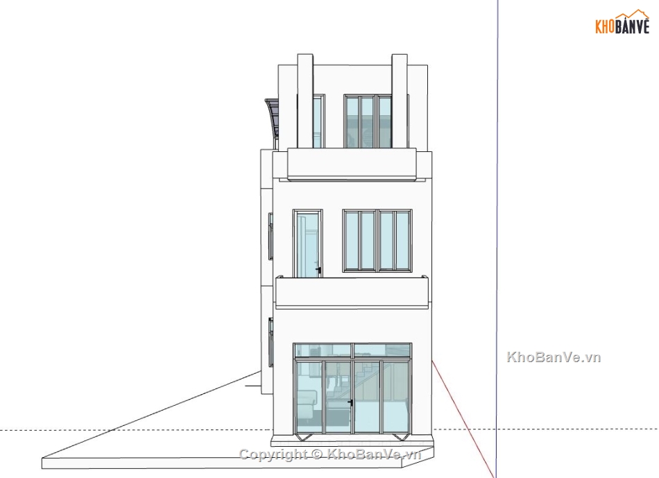 Nhà phố 3 tầng,Model su nhà phố 3 tầng,file su nhà phố 3 tầng