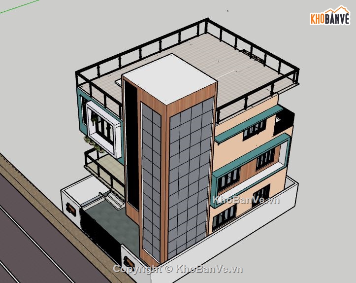 Nhà phố 3 tầng,model su nhà phố 3 tầng,nhà phố 3 tầng file sketchup,sketchup nhà phố 3 tầng,nhà phố 3 tầng file su