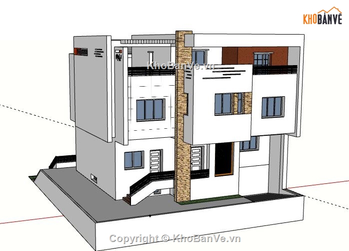 Nhà phố 2 tầng,model su nhà phố 2 tầng,file su nhà phố 2 tầng,nhà phố 2 tầng file su,file sketchup nhà phố 2 tầng