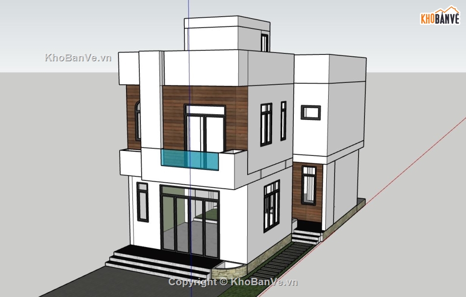 sketchup nhà phố 2 tầng,model sketchup nhà phố 2 tầng,nhà phố 2 tầng