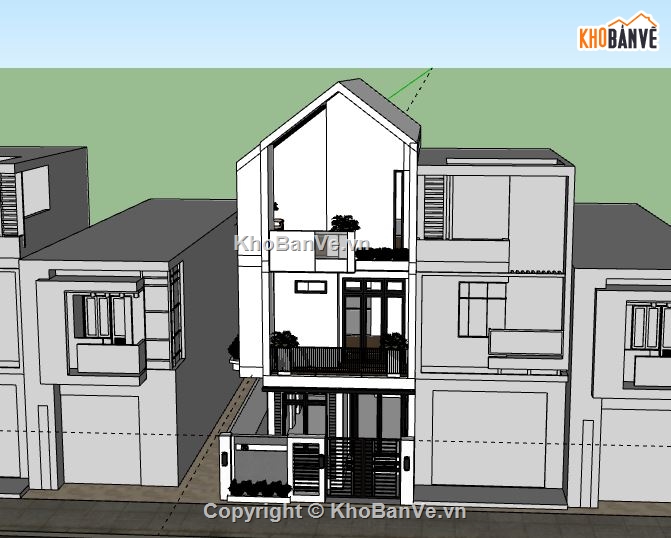 Nhà phố 3 tầng,Model su nhà phố 3 tầng,file su nhà phố 3 tầng