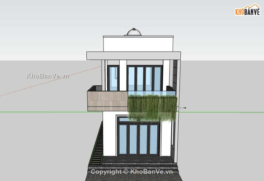 Nhà phố 2 tầng,Model su nhà phố 2 tầng,sketchup nhà phố 2 tầng