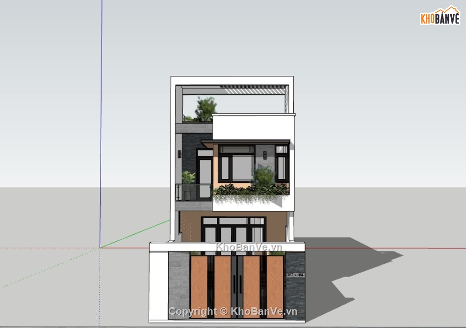 Nhà phố 2 tầng,model su nhà phố 2 tầng,file su nhà phố 2 tầng