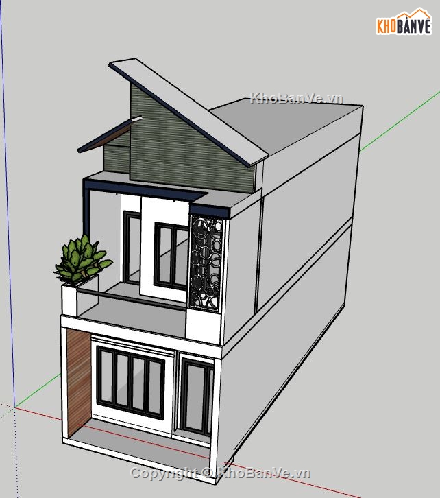 file su nhà phố 2 tầng,mẫu nhà phố 2 tầng,file sketchup nhà phố,model su nhà phố 2 tầng,thiết kế nhà phố 2 tầng sketchup