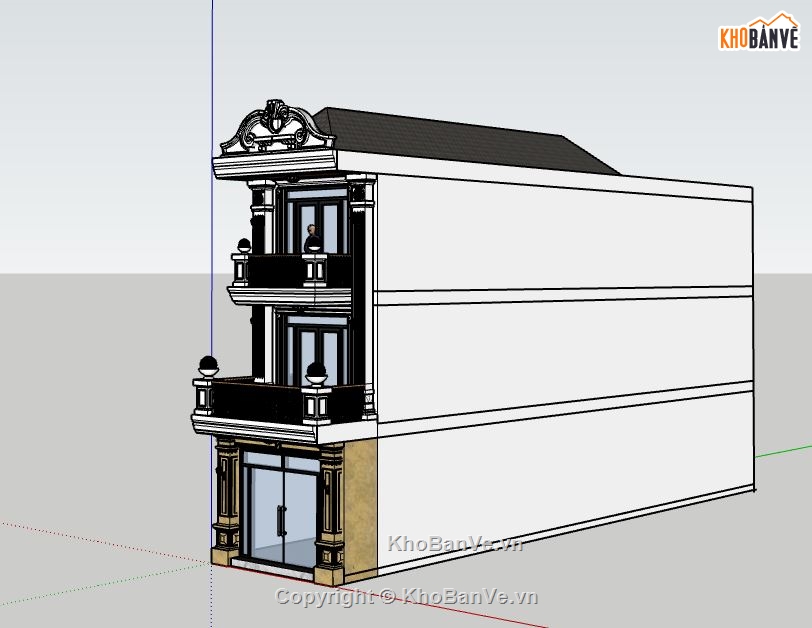 Nhà phố 3 tầng,model su nhà phố 3 tầng,file su nhà phố 3 tầng