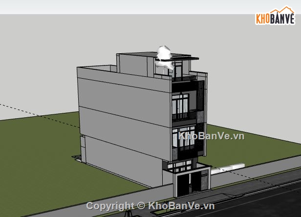 Nhà phố 3 tầng,model su nhà phố 3 tầng,nhà phố 3 tầng sketchup