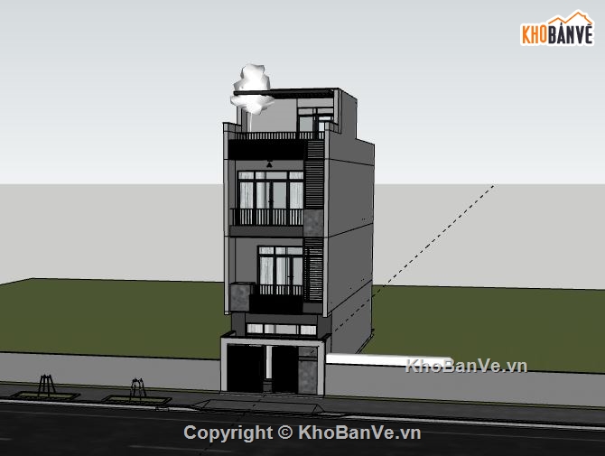 Nhà phố 3 tầng,model su nhà phố 3 tầng,nhà phố 3 tầng sketchup