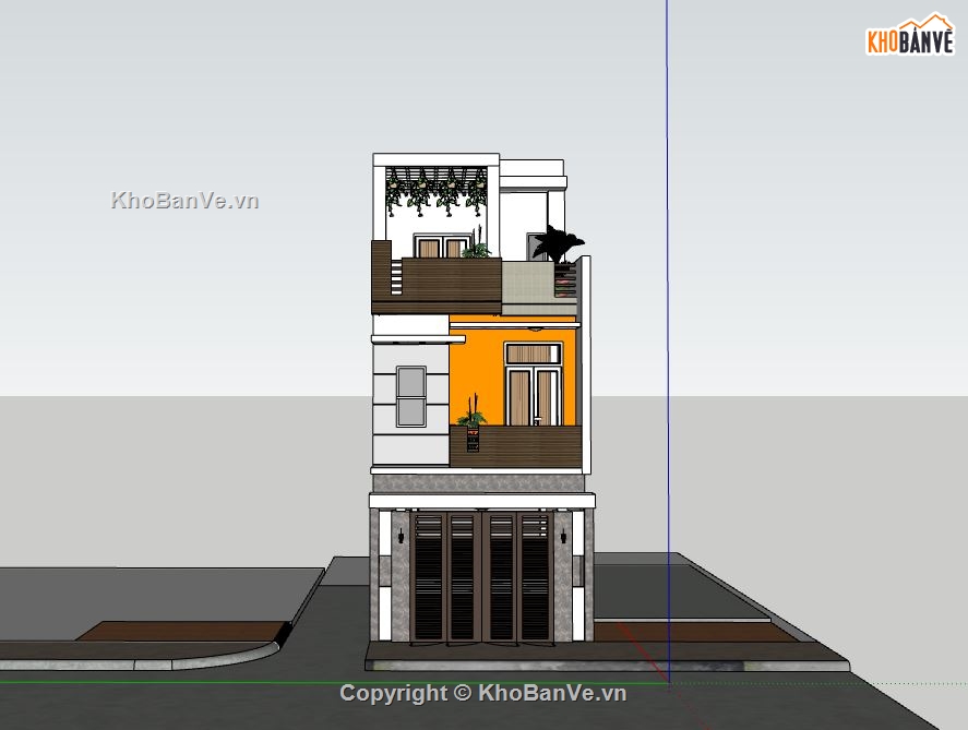 Nhà phố 3 tầng,model su nhà phố 3 tầng,Nhà 3 tầng đẹp