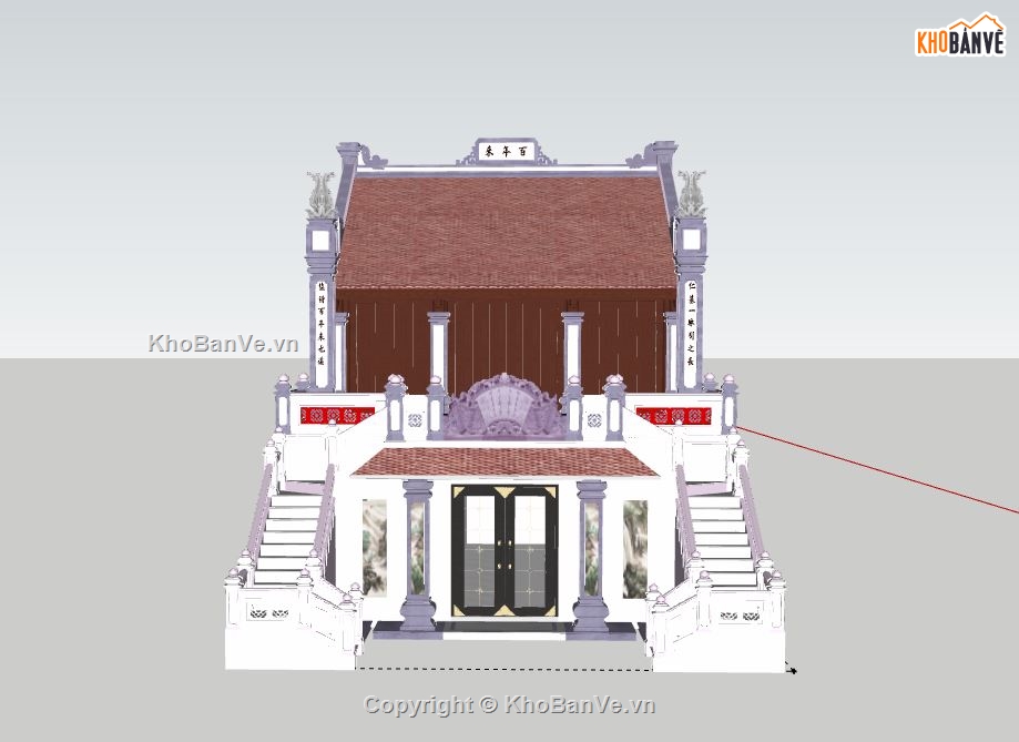 Nhà ở kết hợp nhà thờ 2 tầng,Model su nhà ở kết hợp nhà thờ,nhà thờ kết hợp nhà ở