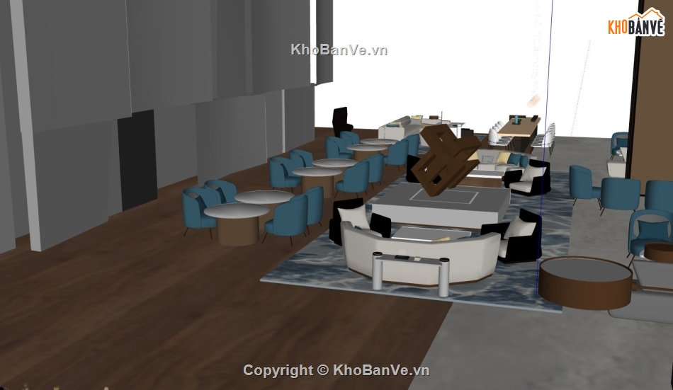 nội thất nhà hàng,Sketchup nhà hàng,thiết kế nhà hàng 3d