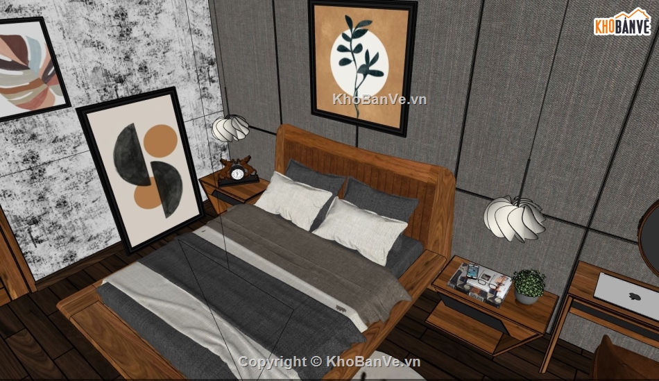 nội thất phòng ngủ,model 3d nội thất phòng ngủ,mẫu nội thất phòng ngủ,sketchup nội thất phòng ngủ
