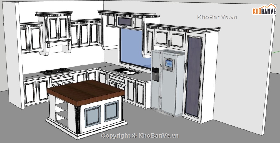 phòng bếp,Sketchup bếp,nội thất phòng bếp,mẫu thiết kế phòng bếp