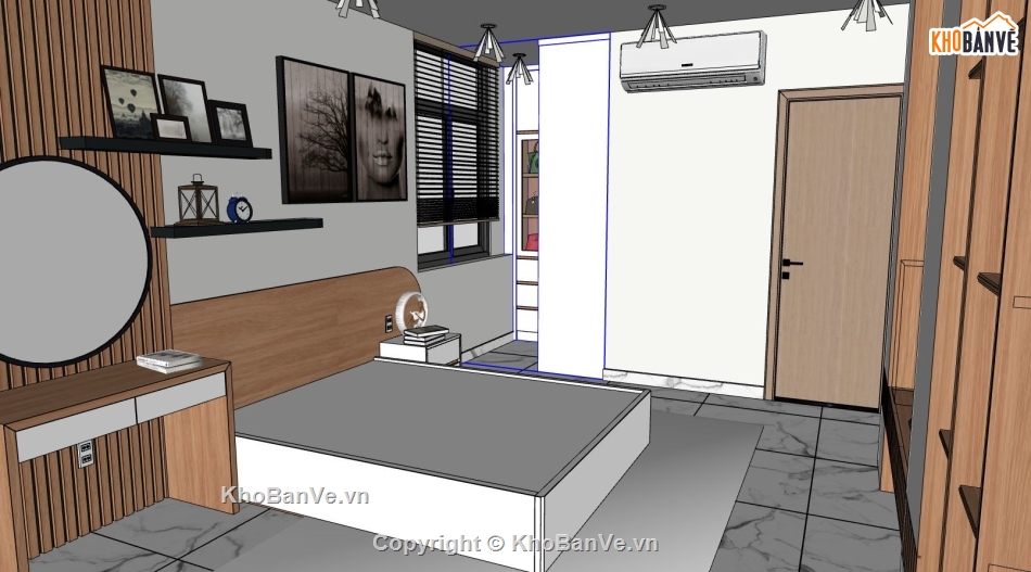 nội thất phòng ngủ,mẫu phòng ngủ,Sketchup mẫu nội thất
