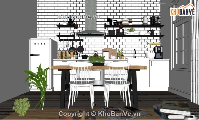 phòng khách đẹp,nội thất nhà bếp,sketchup nội thất phòng khách,thiết kế nhà bếp,mẫu phòng khách nhà bếp 3d