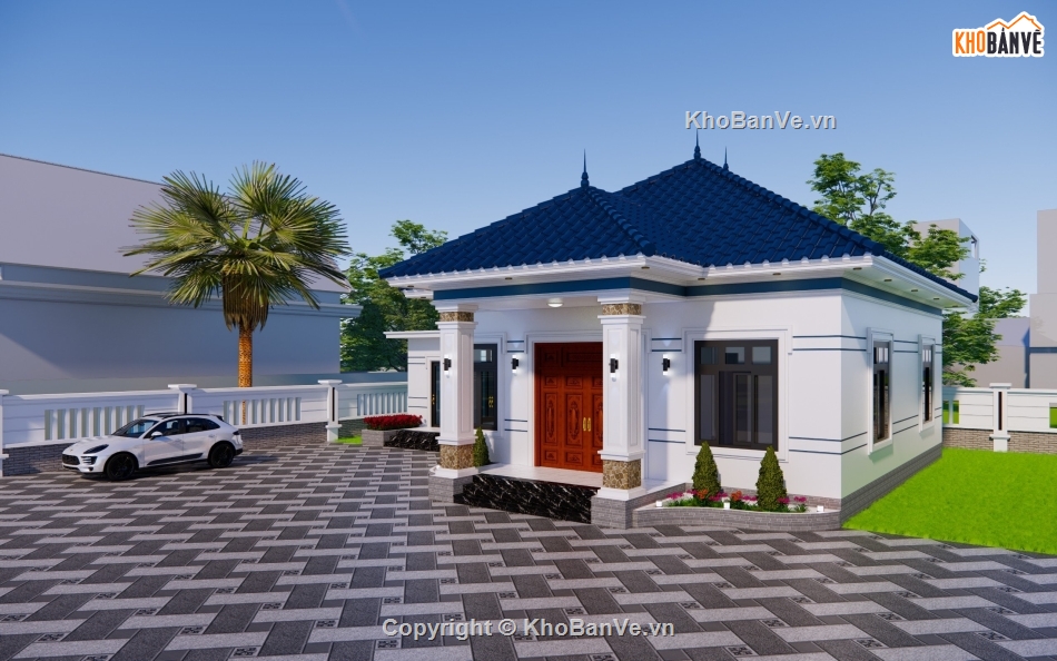 nhà vườn,nhà mái nhật,sketchup