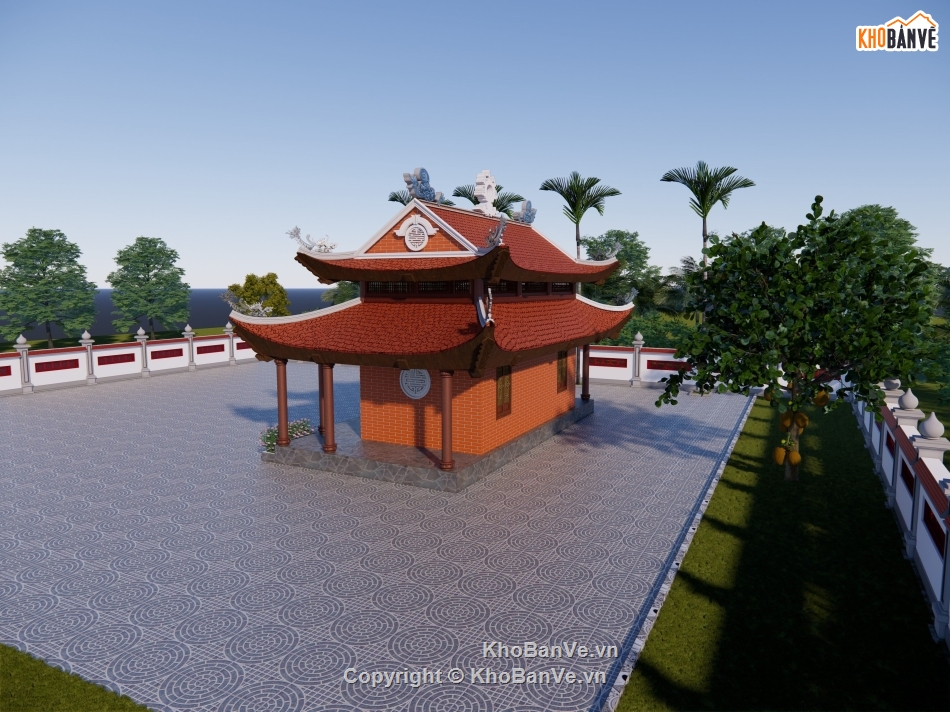 Sketchup nhà thờ họ,thiết kế nhà thờ họ,thiết kế nhà thờ,nhà thờ,thiết kế đền